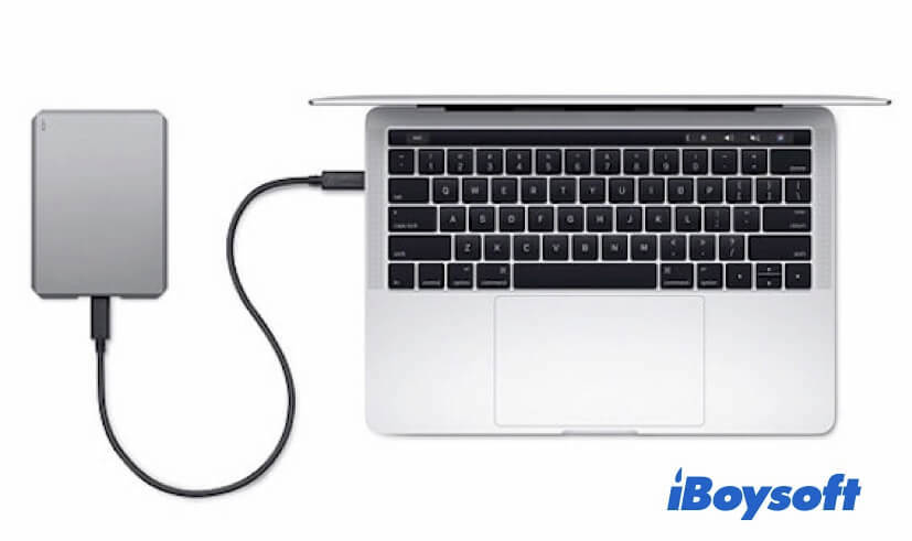 check the connections between the external drive and your Mac