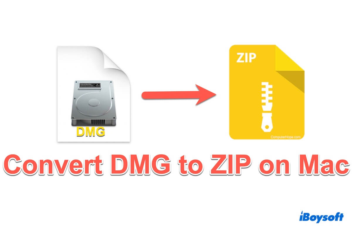 MacでDMGをZIPに変換する方法
