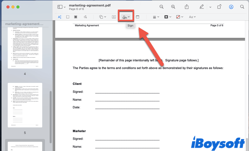 create an electronic signature in Preview