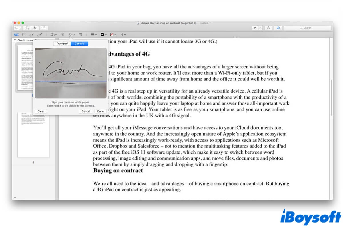 How to do an electronic signature on Mac