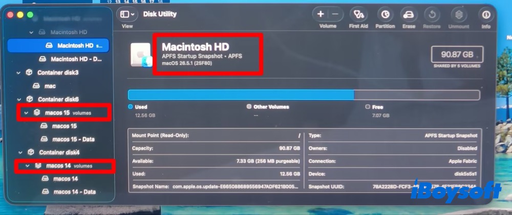 My Mac has 3 older macOS versions