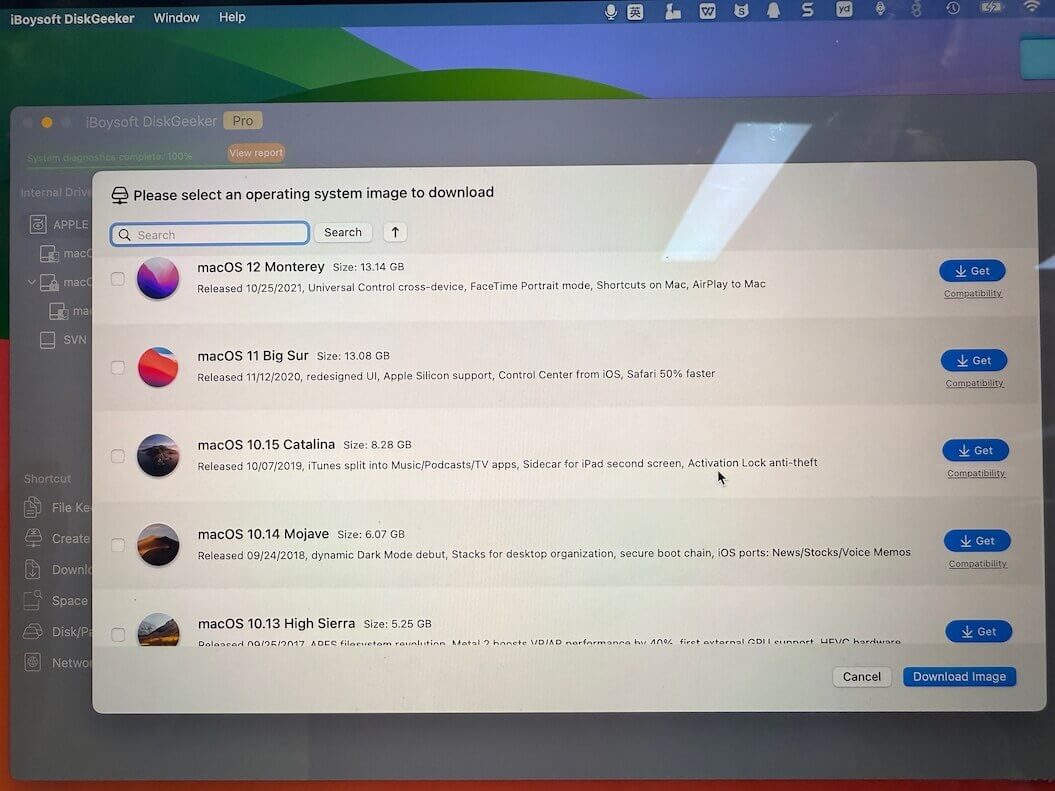 click Get to download macOS DMG
