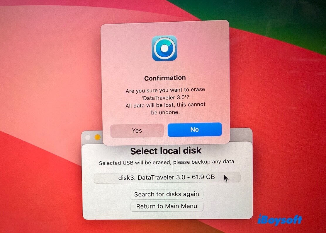 select a local disk in OCLP