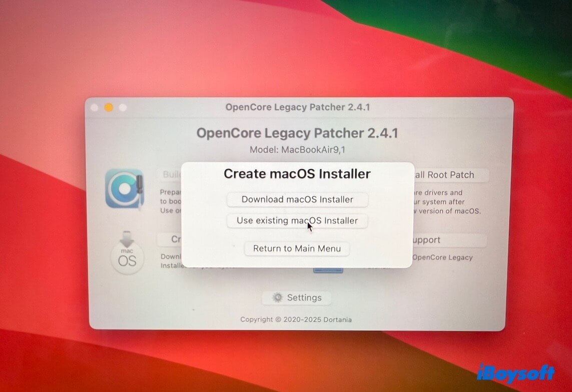 using existing macOS installer