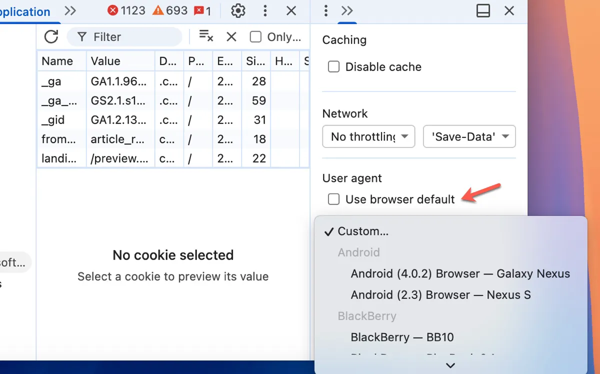 Choose a different browser agent