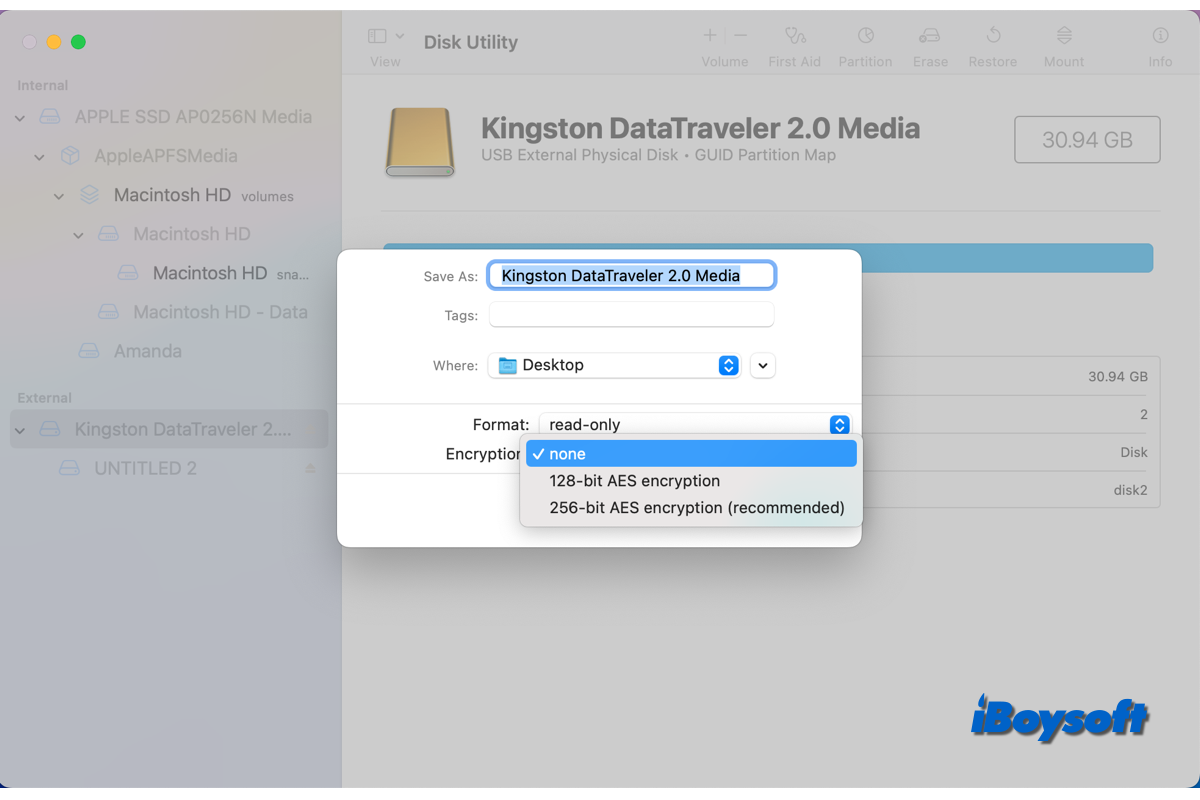 encrypt fat32 drive on mac