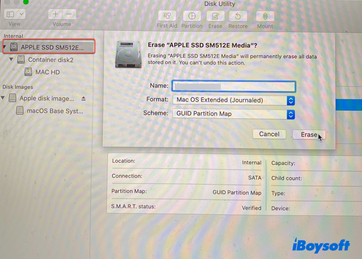 How to erase Mac internal hard drive