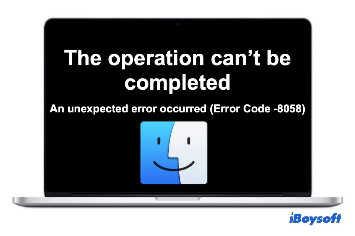 fix error code 8058 on Mac