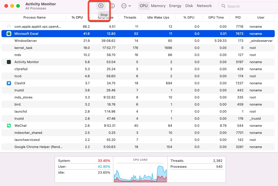 Comment réparer les crashs d'Excel sur macOS Sonoma