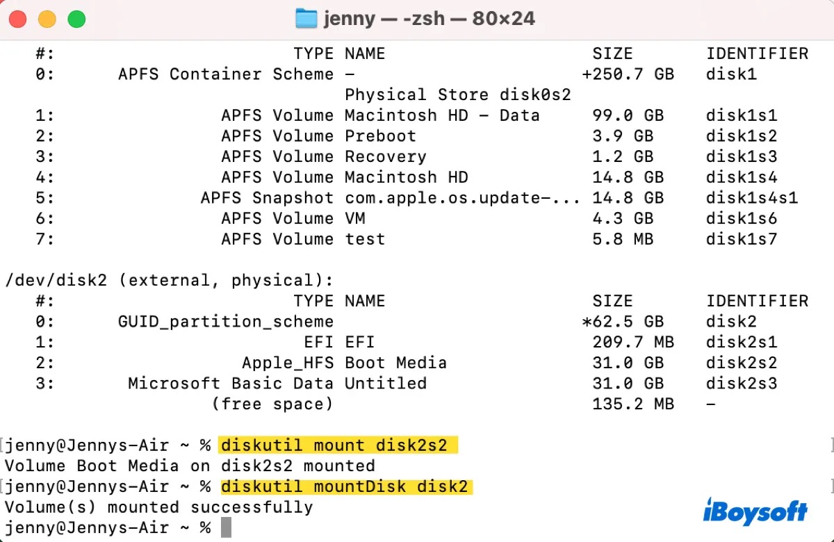 Cómo montar el disco duro externo de Sequoia en Terminal de Mac