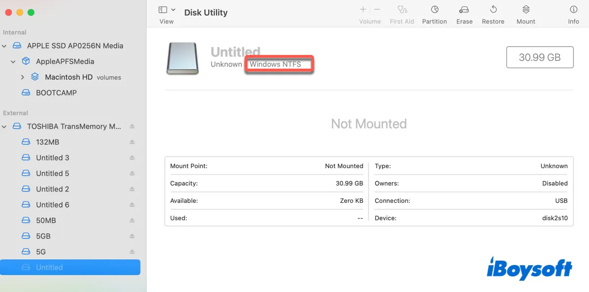 Disques durs externes NTFS ne se montent pas sur macOS Sequoia