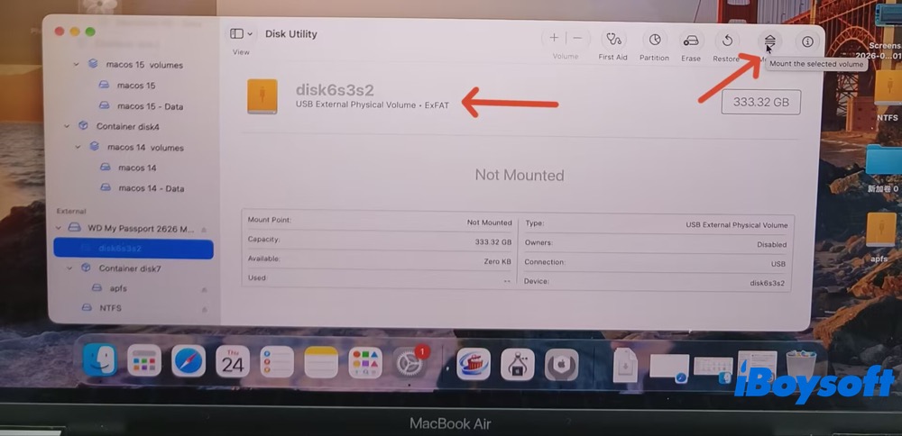 Manually mount exFAT volume