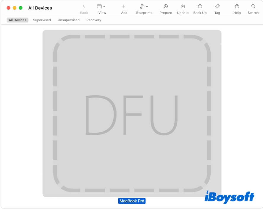 mode DFU dans l'Apple Configurator