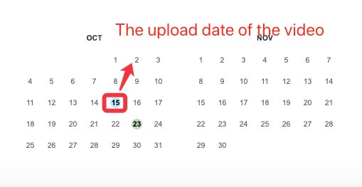 Choose a date of the video