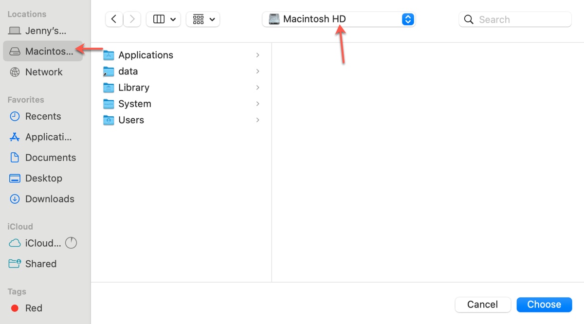 Exclure Macintosh HD des recherches pour reconstruire l'index