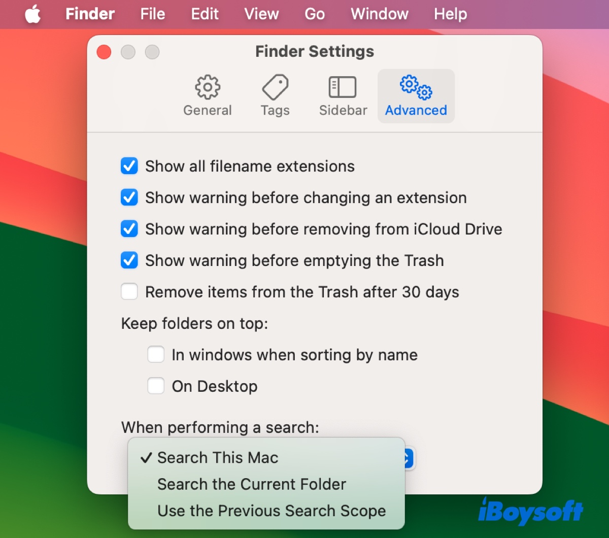 Finder search not working on Mac