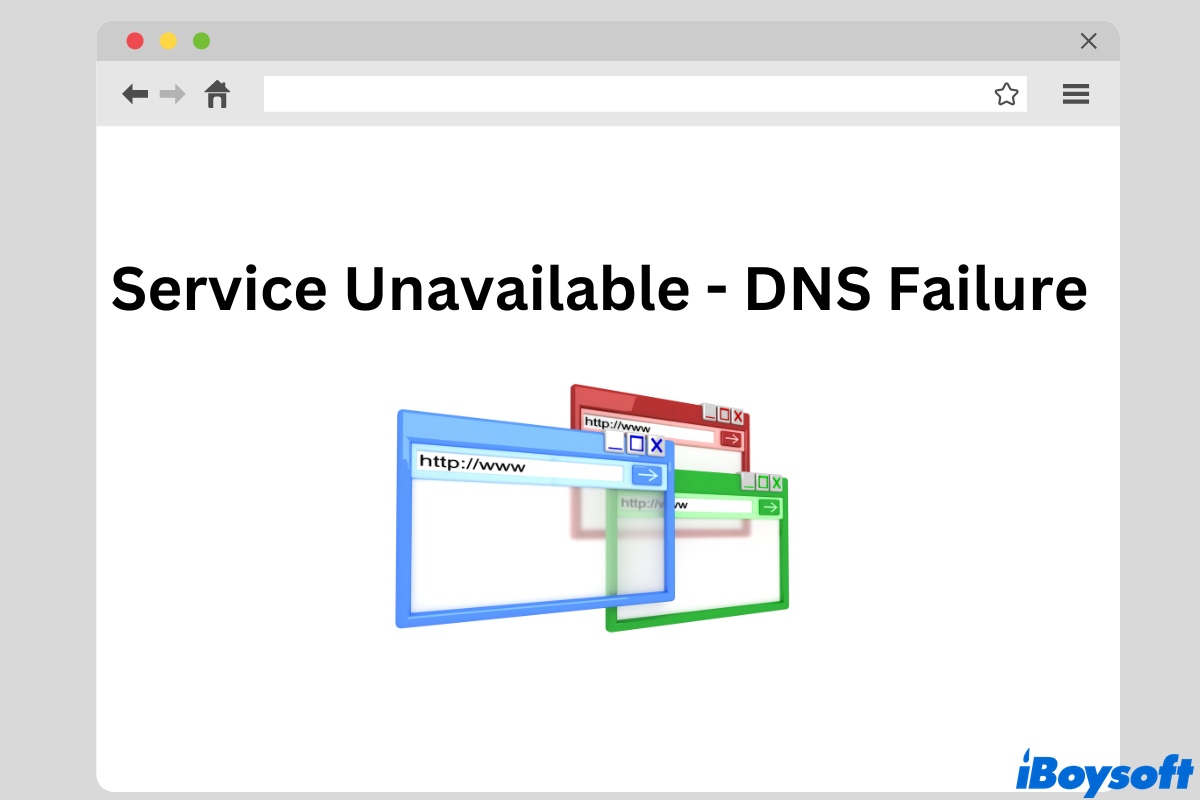 how to fix service unavailable DNS failure on Mac