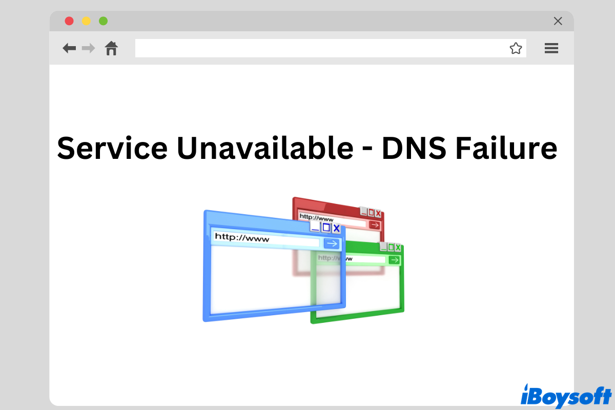 Service unavailable dns failure что это