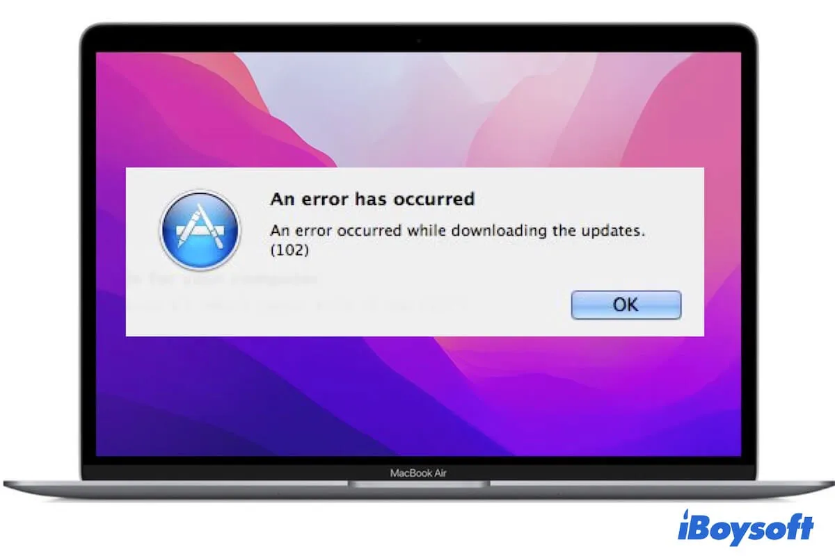 error 102 Mac