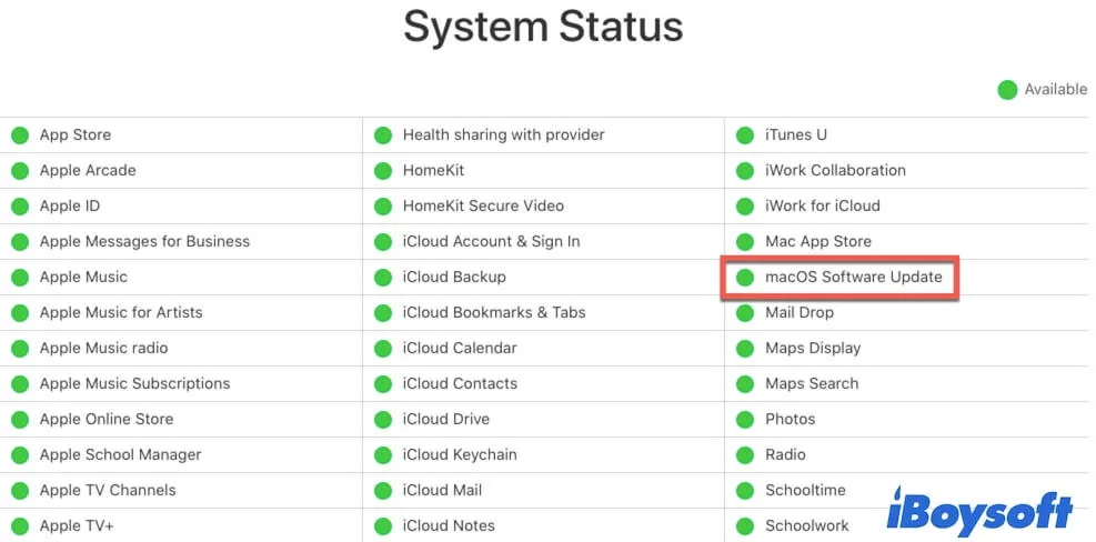 check Apple servers status