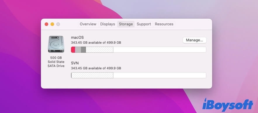 check the storage space of your Mac hard drive