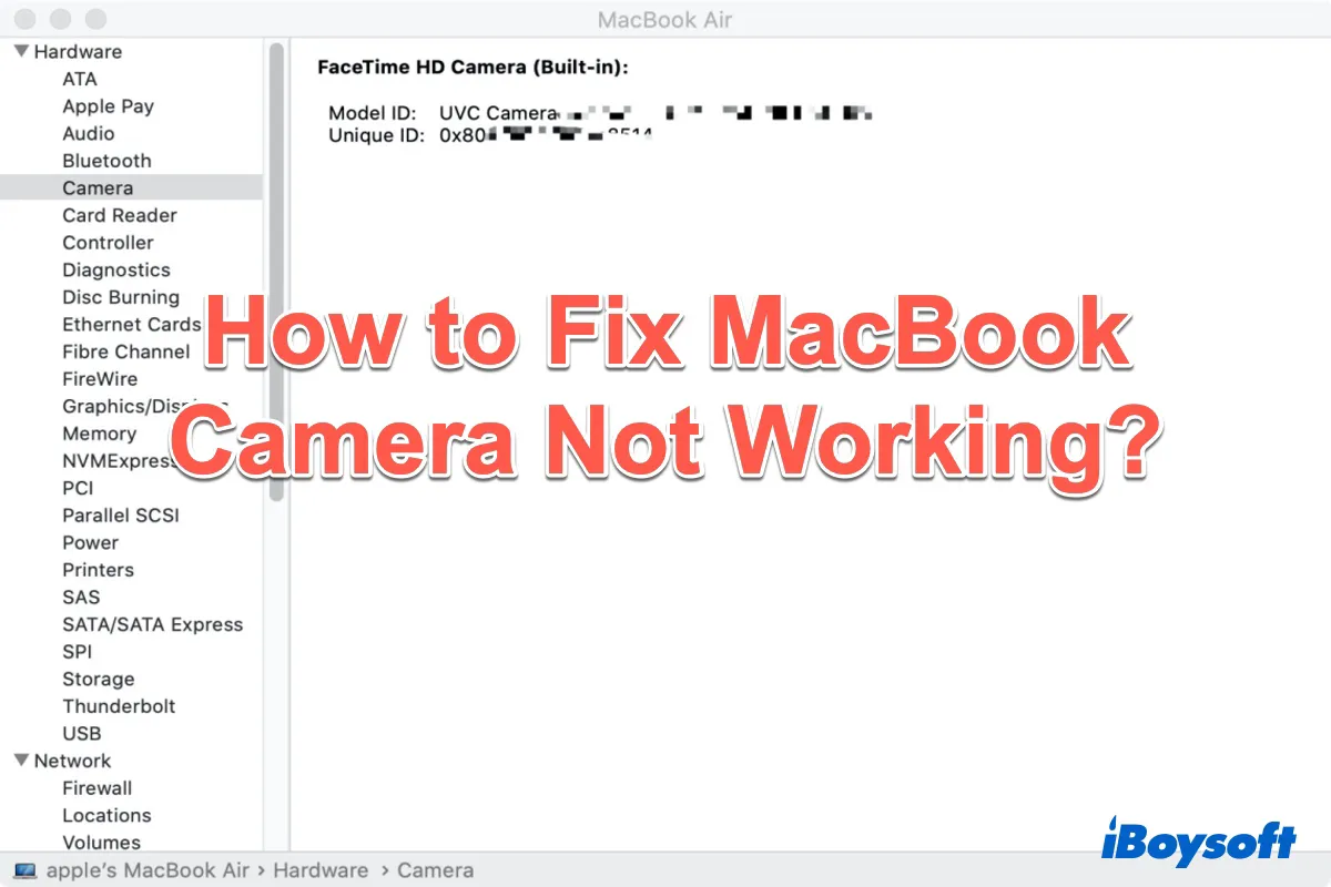 How to fix MacBook camera not working