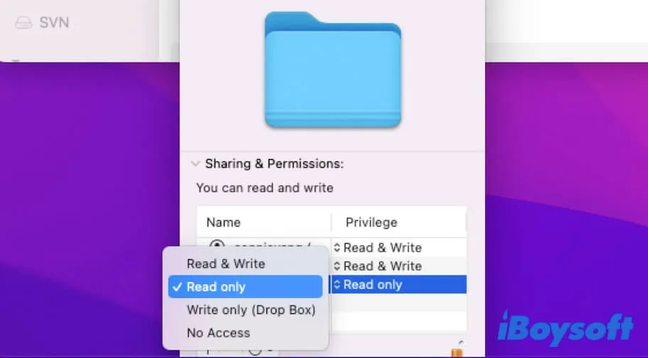 check and change permissions on Mac