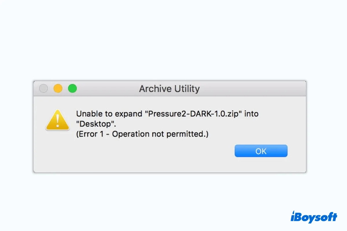 Fix unable to expand zip on Mac error