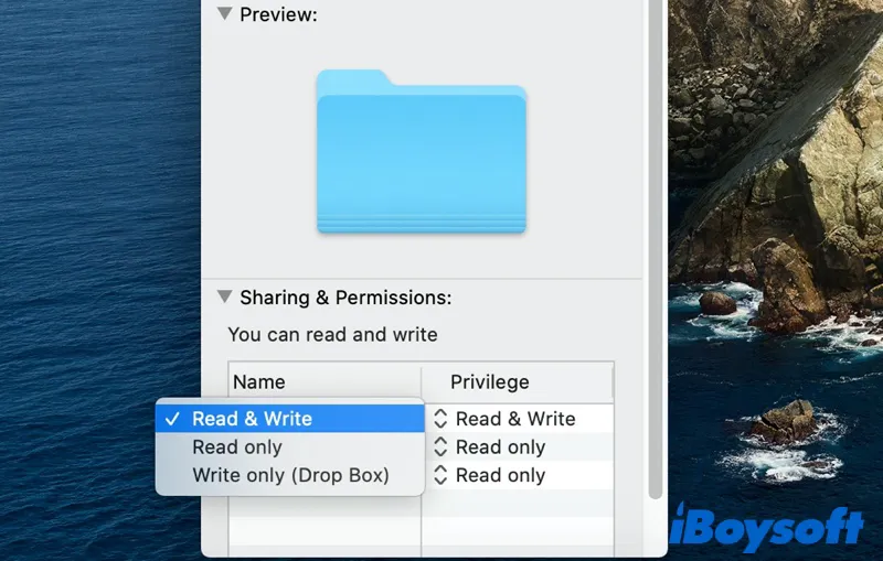 assign permissions to users and groups on Mac