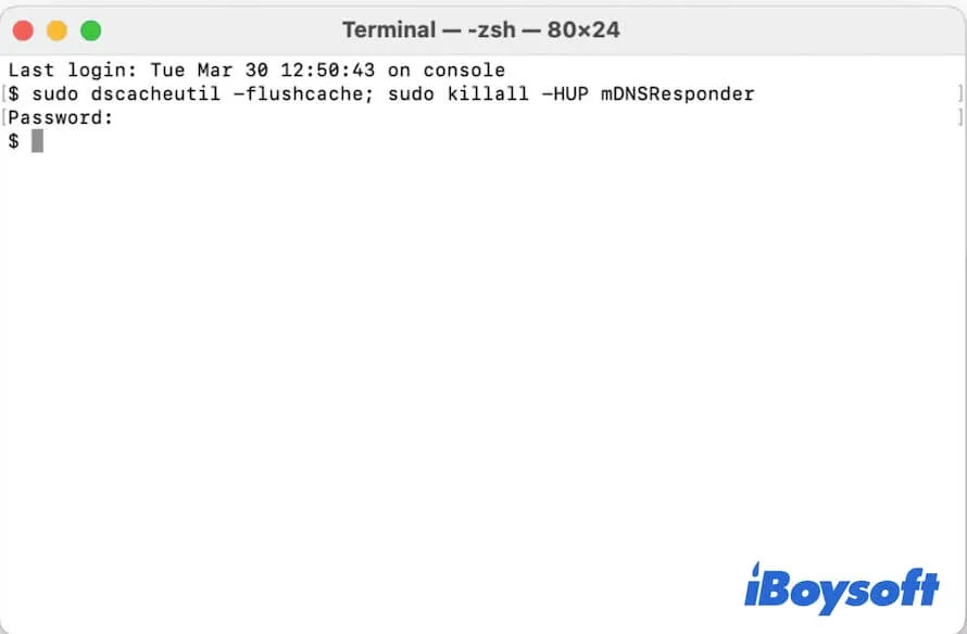 flush DNS cache on Mac with Terminal