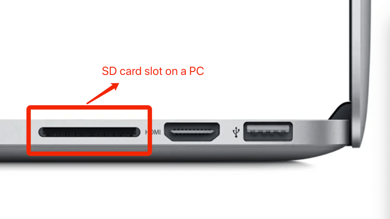 Check your PC has an SD card reader
