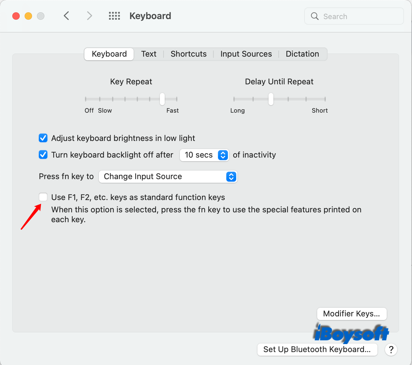 fn key not working on macbook pro windows 10