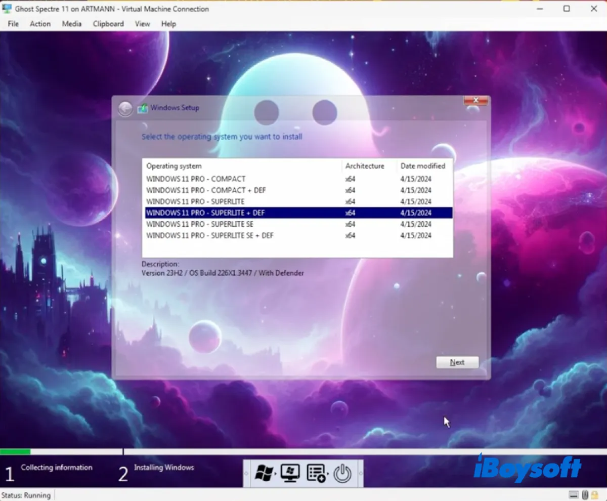Choose Ghost Spectre Windows 11 Superlite