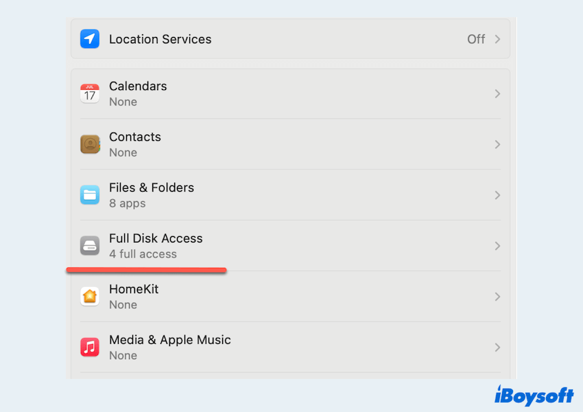 Grant Microsoft Full Disk Access