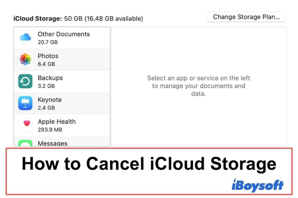 how to cancel iCloud storage