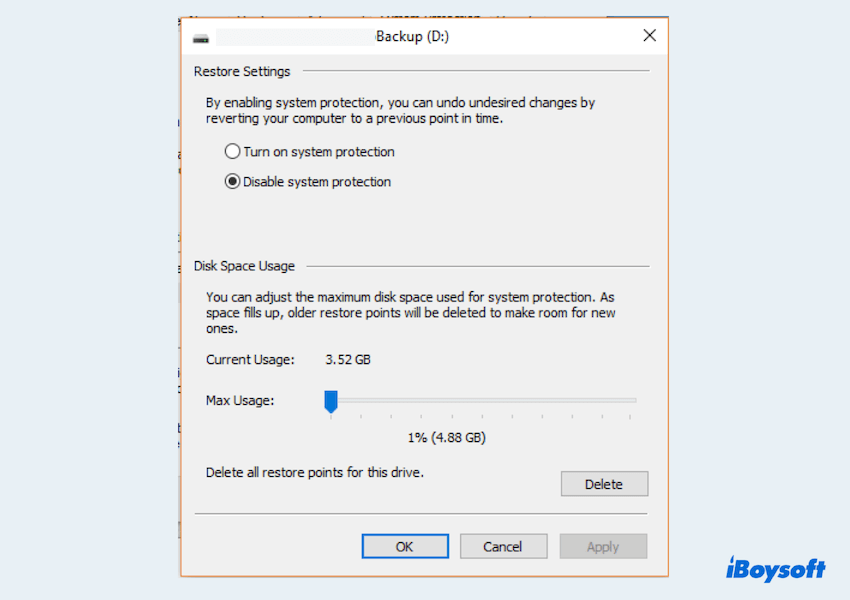 Clean uo disk D with Restore Points