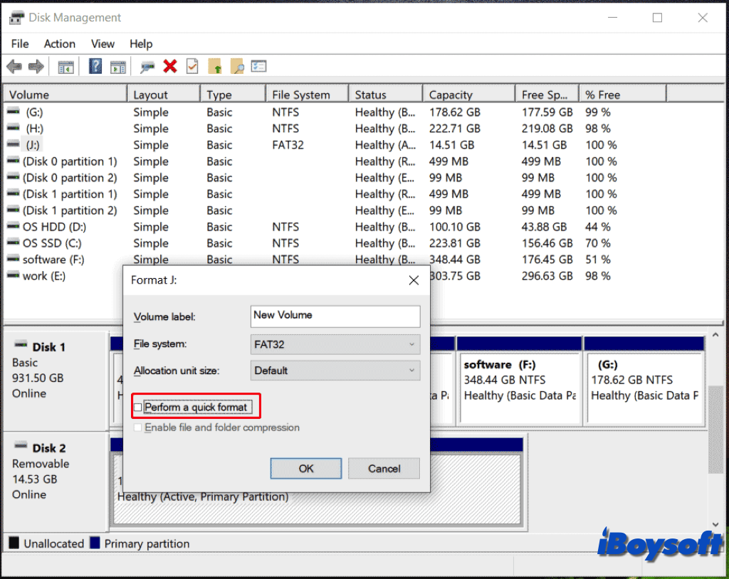 effacer carte SD avec le Gestionnaire de disque