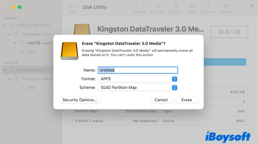 format SD card in Disk Utility