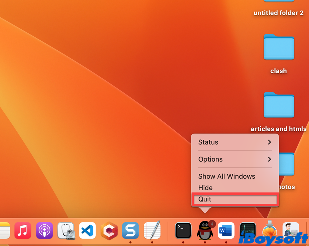 How to close apps from Dock