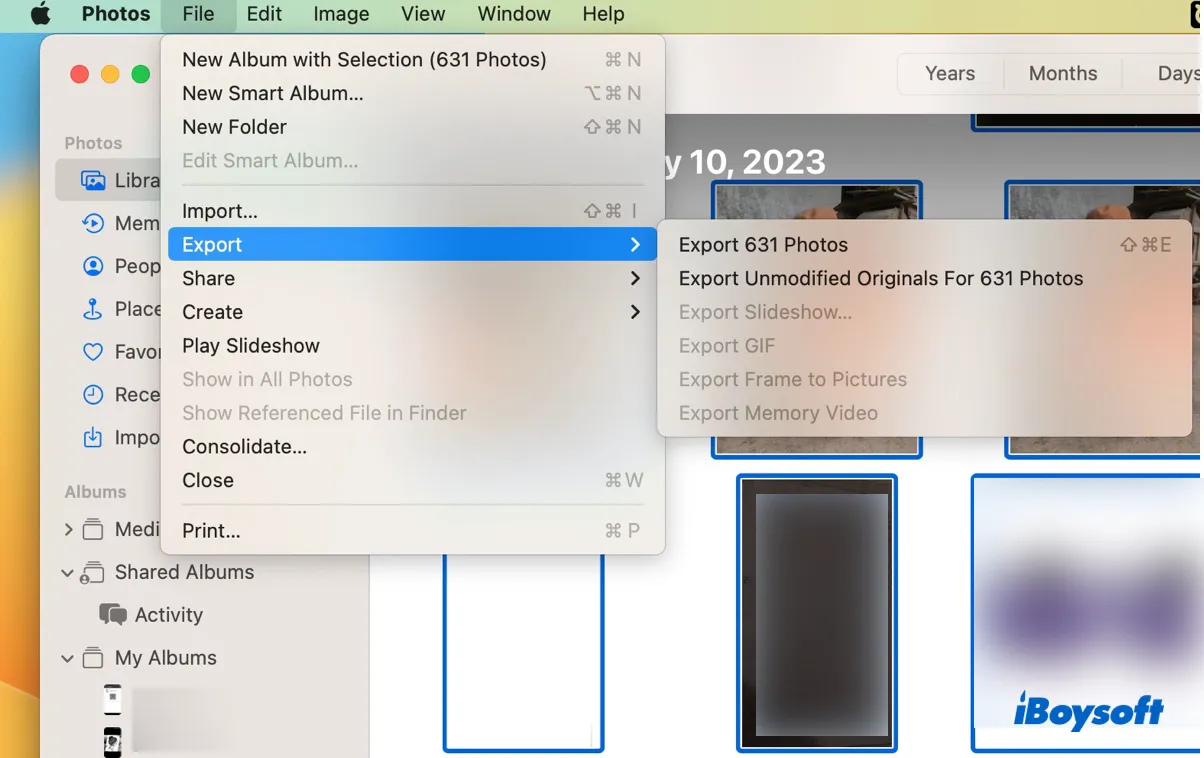 How to export photos from Mac to external hard drive