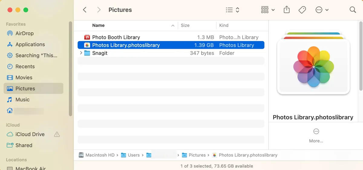 How to copy photos library from Mac to external drive