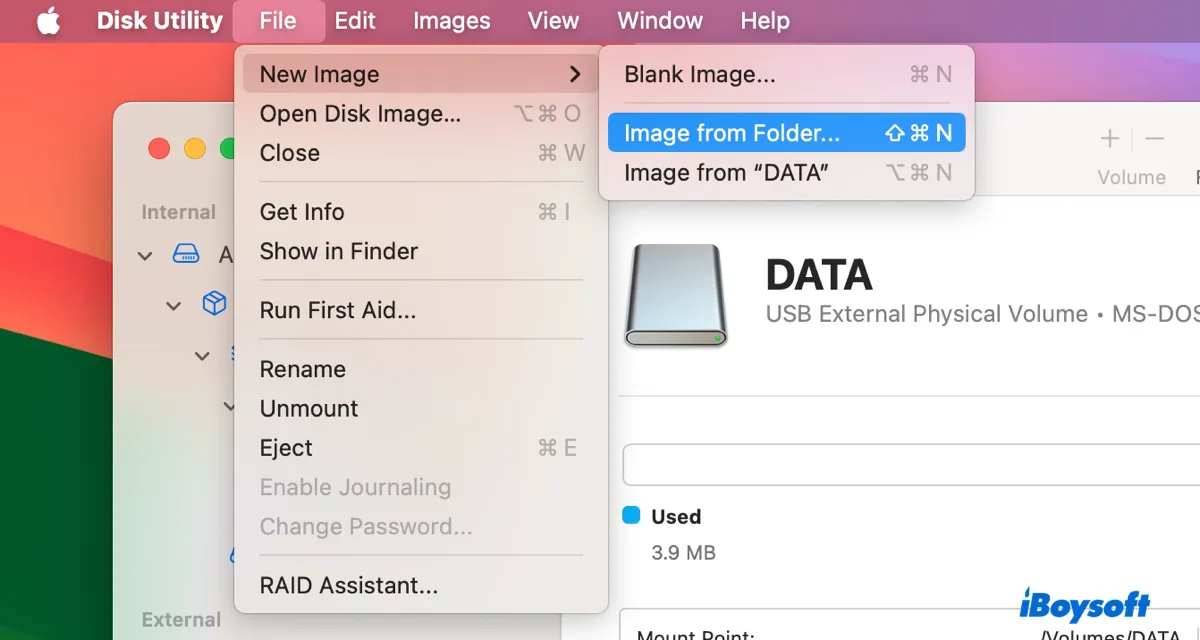 How to create a password protected folder on external hard drive on a Mac