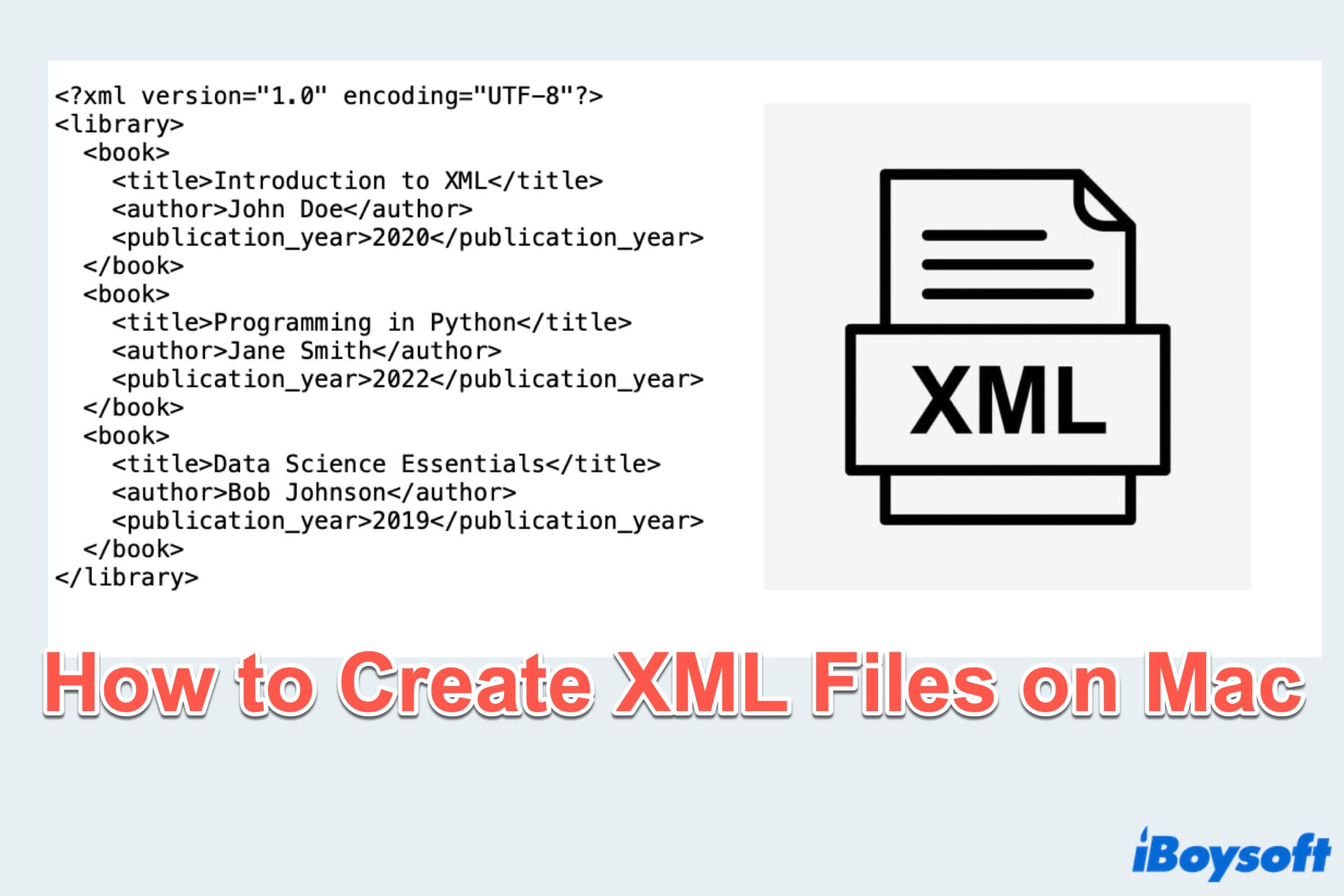 MacでXMLファイルを作成する方法の要約