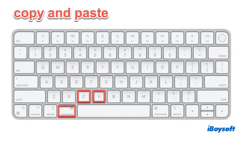 Keyboard shortcut of copying and pasting