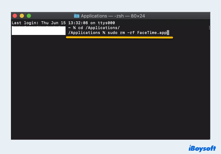 Delete default apps with Terminal