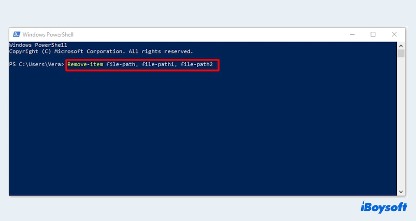 excluir arquivos permanentemente pelo PowerShell