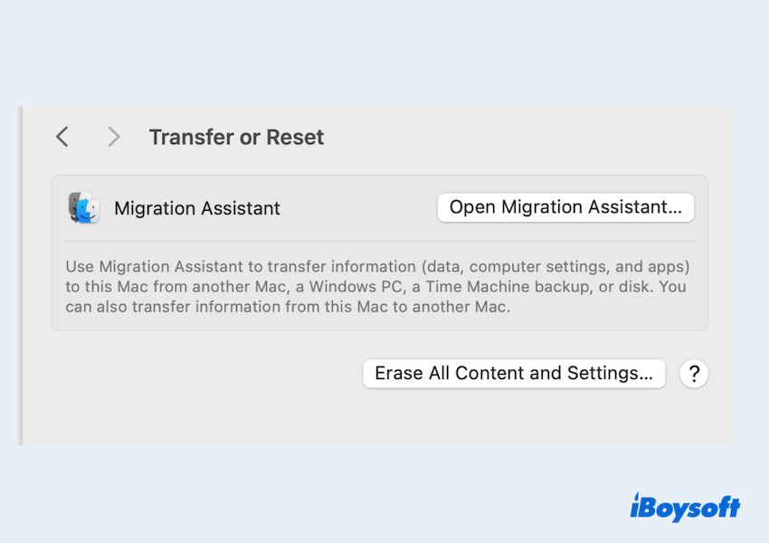 Faire une restauration du système Mac via l'Assistant de migration