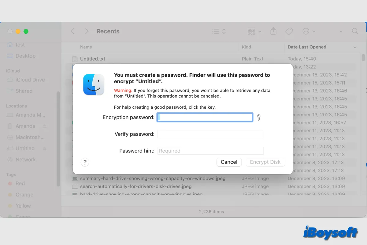 how to encrypt a drive on mac