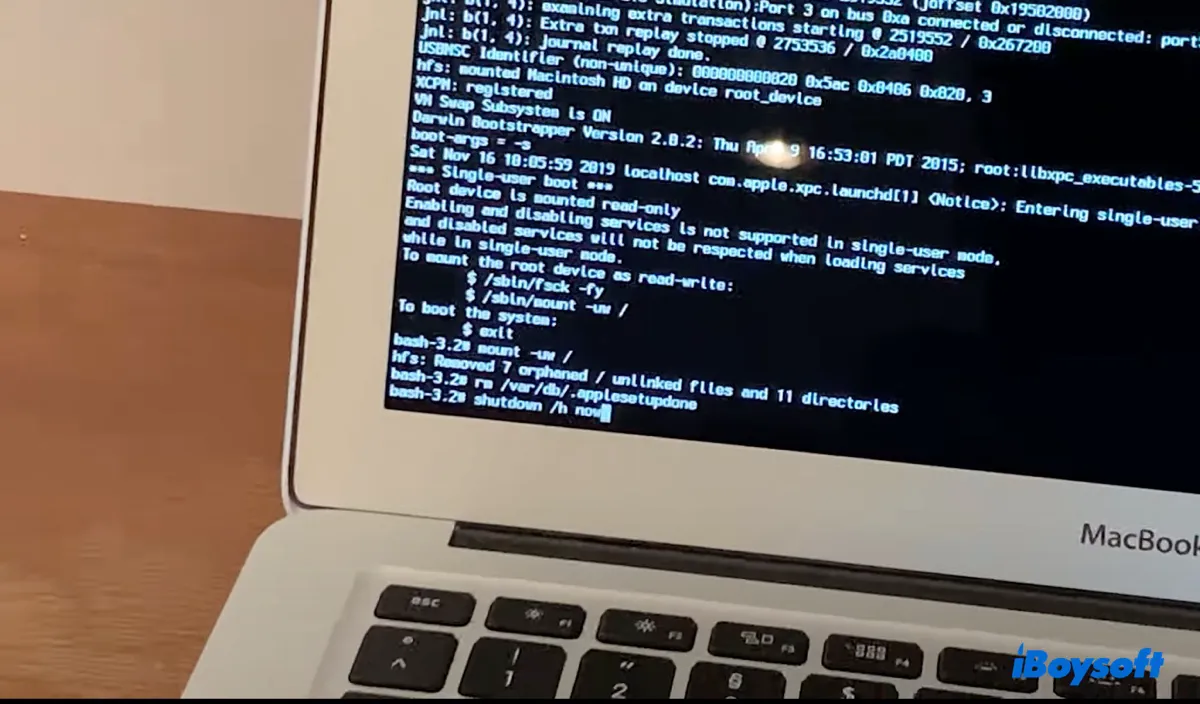 How to factory reset MacBook without password in Single User Mode