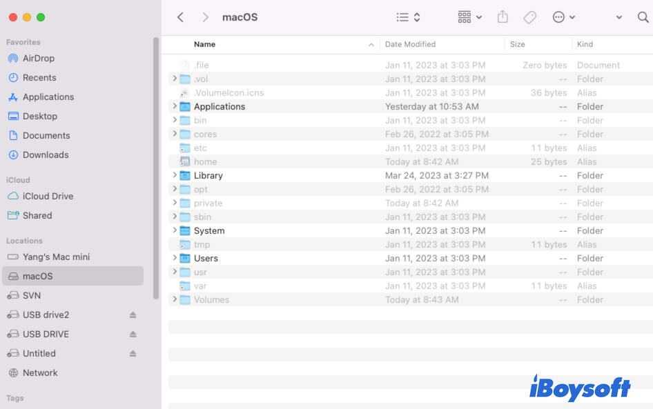 mostrar archivos ocultos en Mac